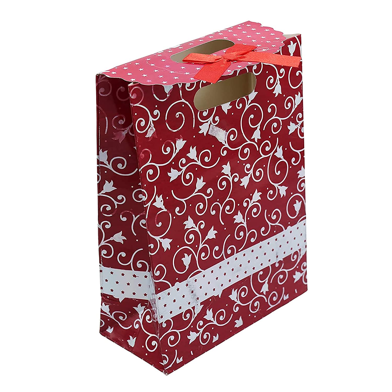 Buy Online Maroon Paper Retail Gift Bags with Handles