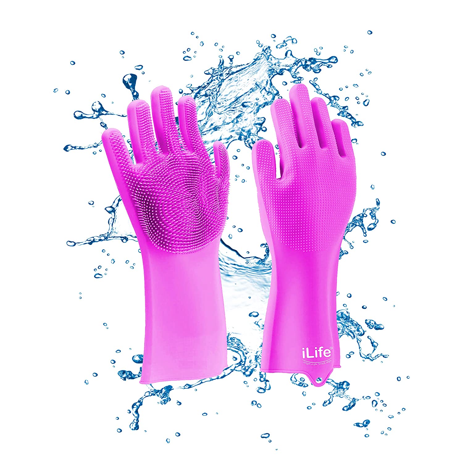  Silicone gloves; Scrub Gloves ; Bath Gloves ; pink scrub gloves