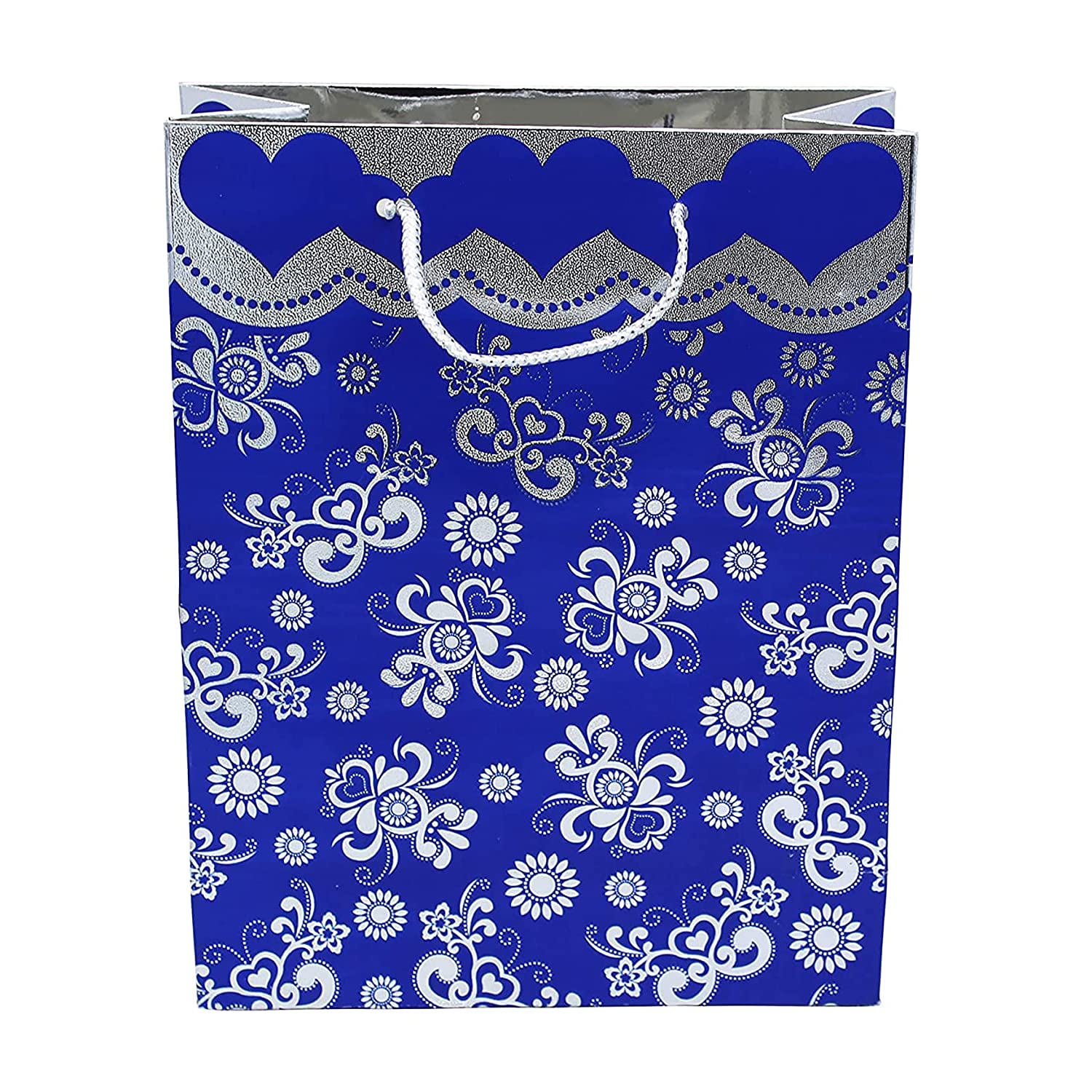 Blue Paper Shopping Gift Bags with Handles