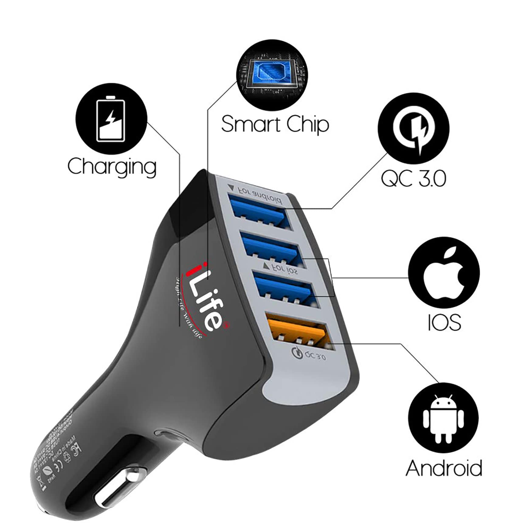 usb car charger ; multiport car charger