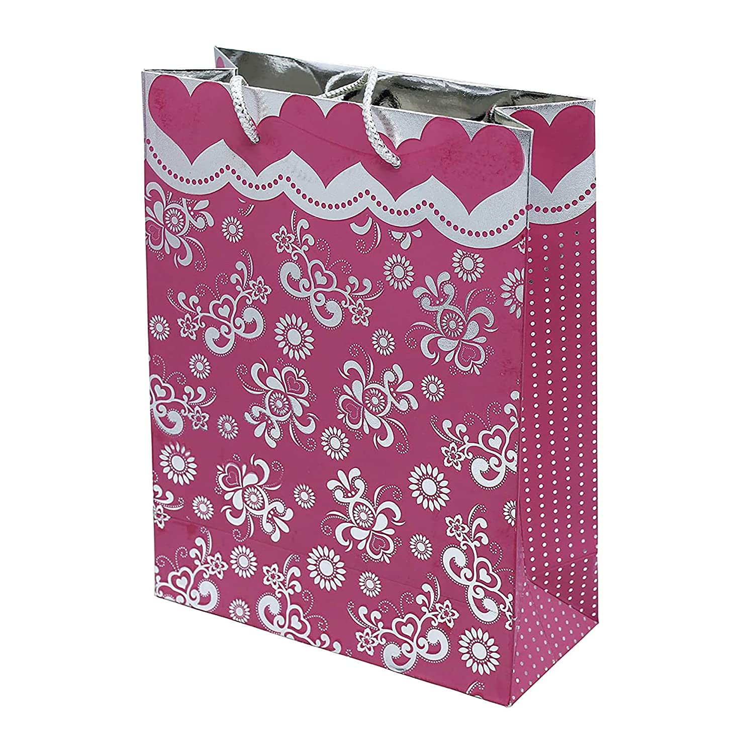 Buy Online Light Pink Paper Multiple Uses Gift Bags with Handles