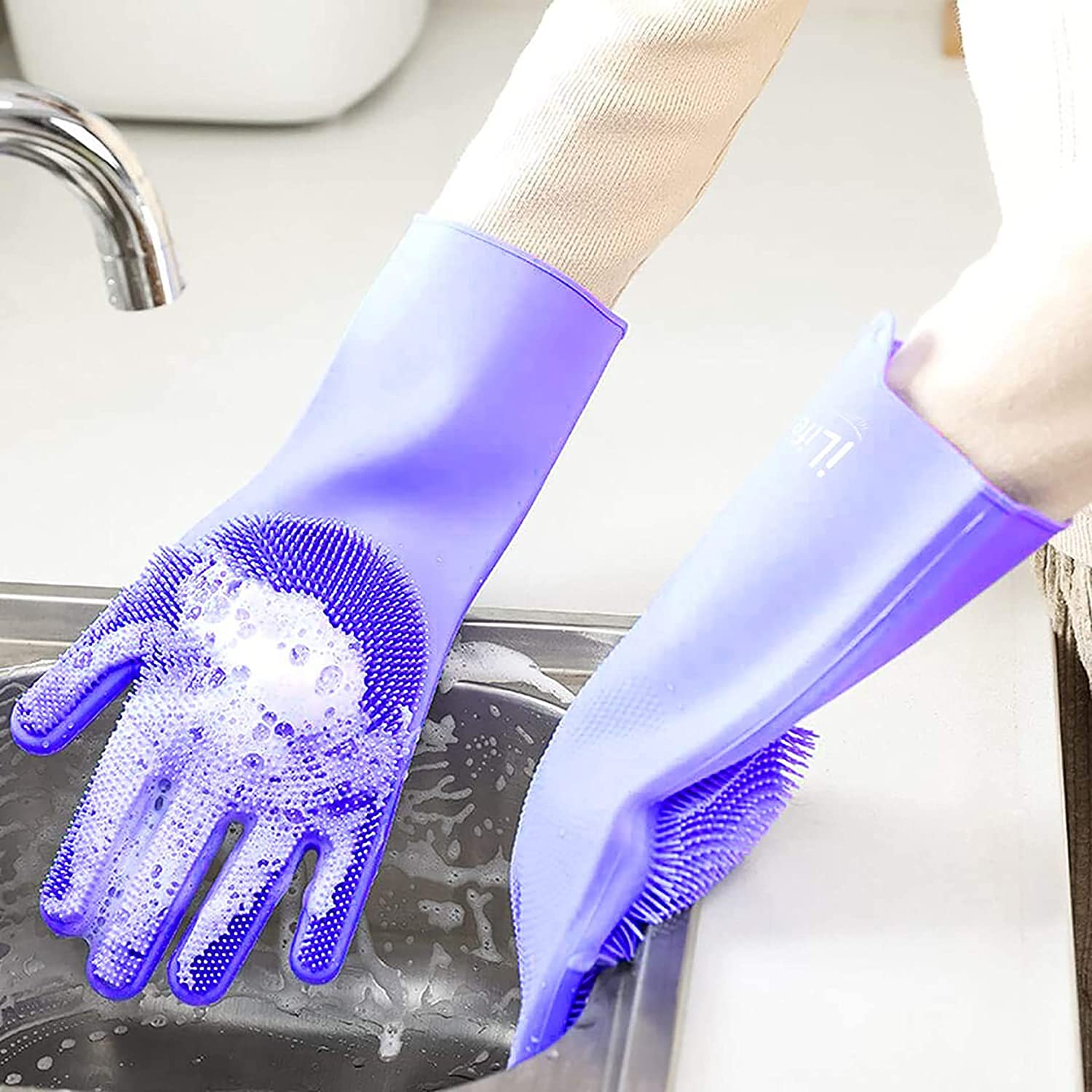 Silicone gloves; Purple Scrub Gloves; Bath Gloves; scrub gloves