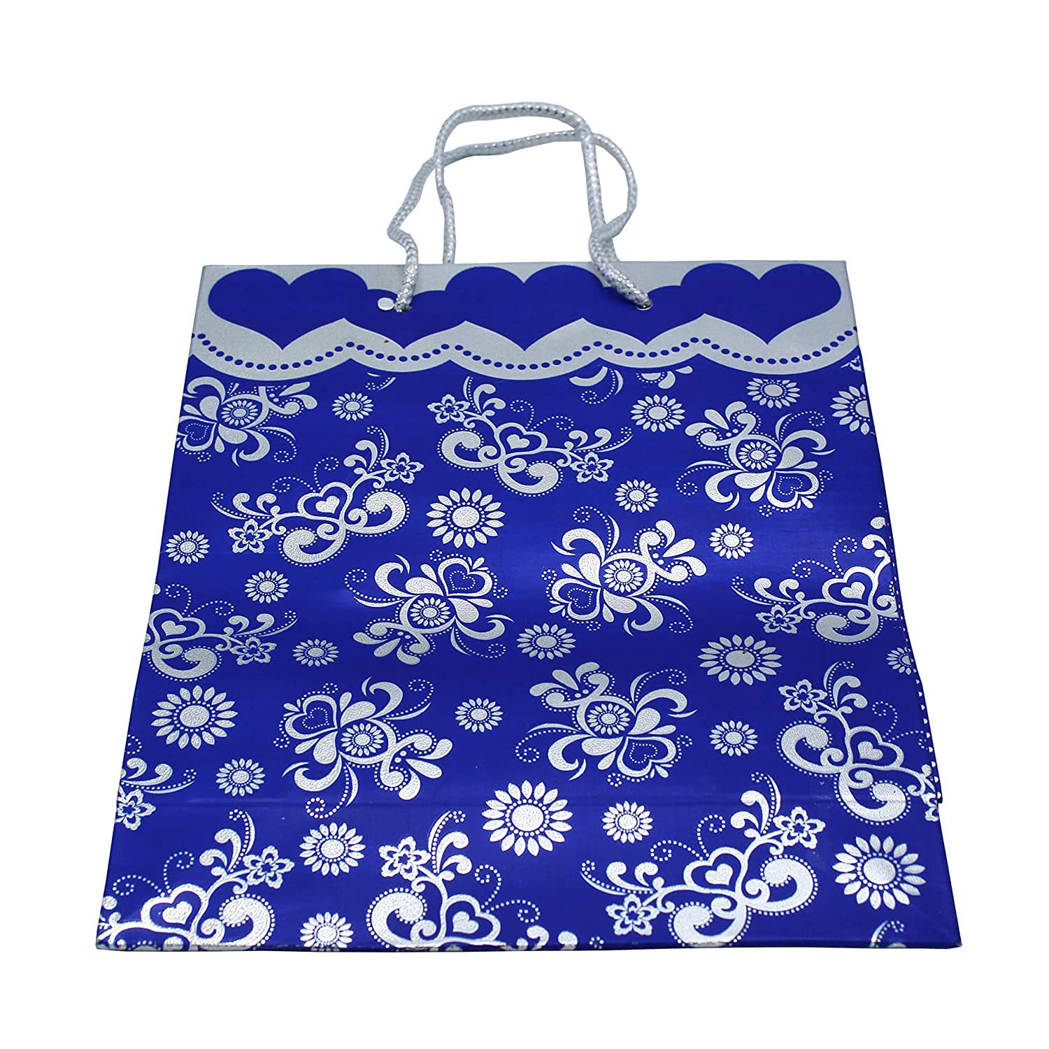 Blue Paper Shopping Gift Bags with Handles