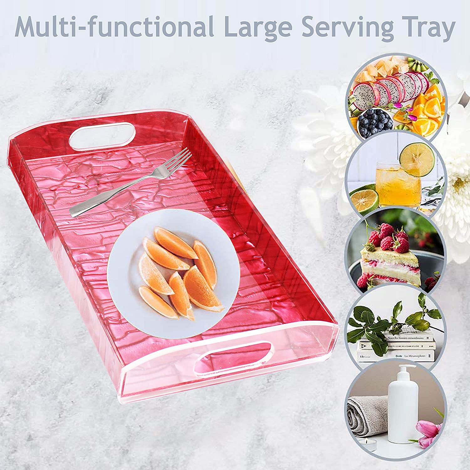  Serving Tray Set; acrylic tray; tray; tray set, bamboo tray