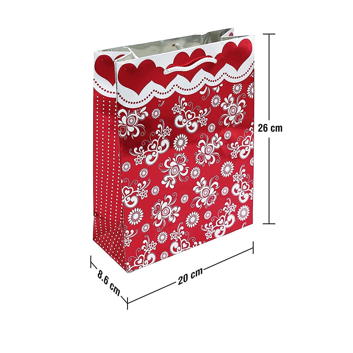 Buy Online Maroon Paper Retail Gift Bags with Handles