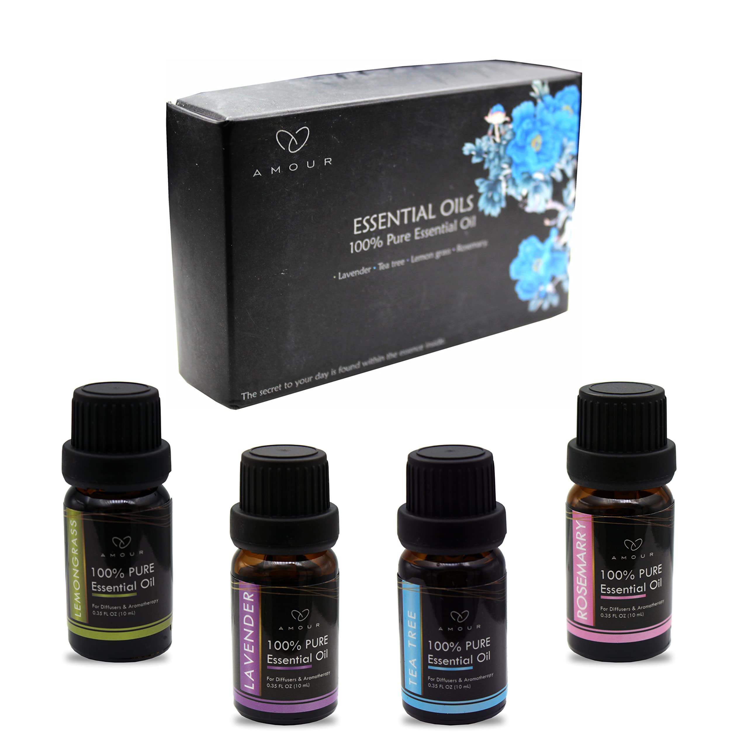 Essential Oils for Diffusers Aromatherapy Set - Top 12 Blends and  Humidifier Perfect Starter Kit 6 & (10ml) Pure Scents Woman Men Gift