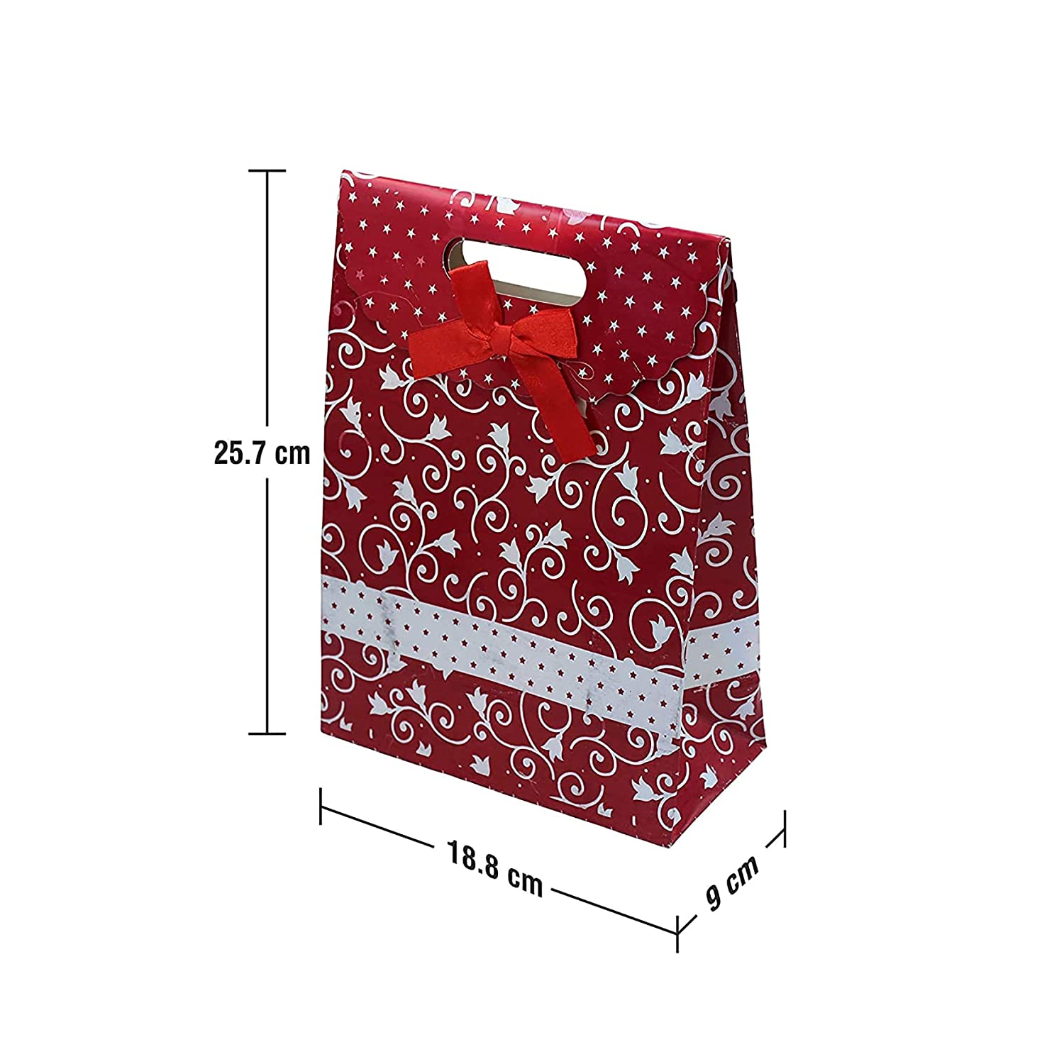 Buy Online Maroon Paper Retail Gift Bags with Handles