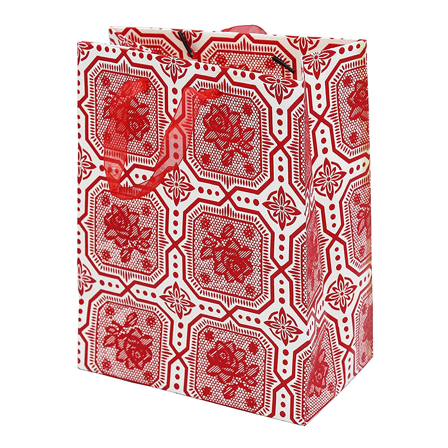 Buy Online Red Paper Multiple Uses Gift Bags with Handles