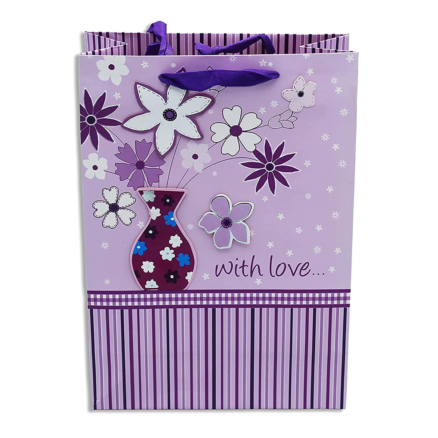 Purple Paper Gift Bags with Handles