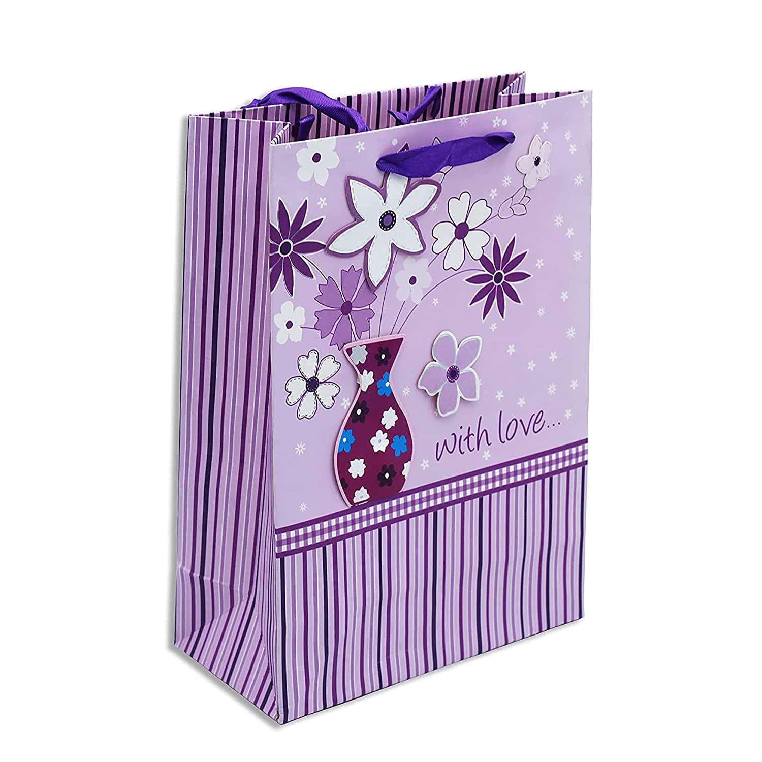 Purple Paper Gift Bags with Handles