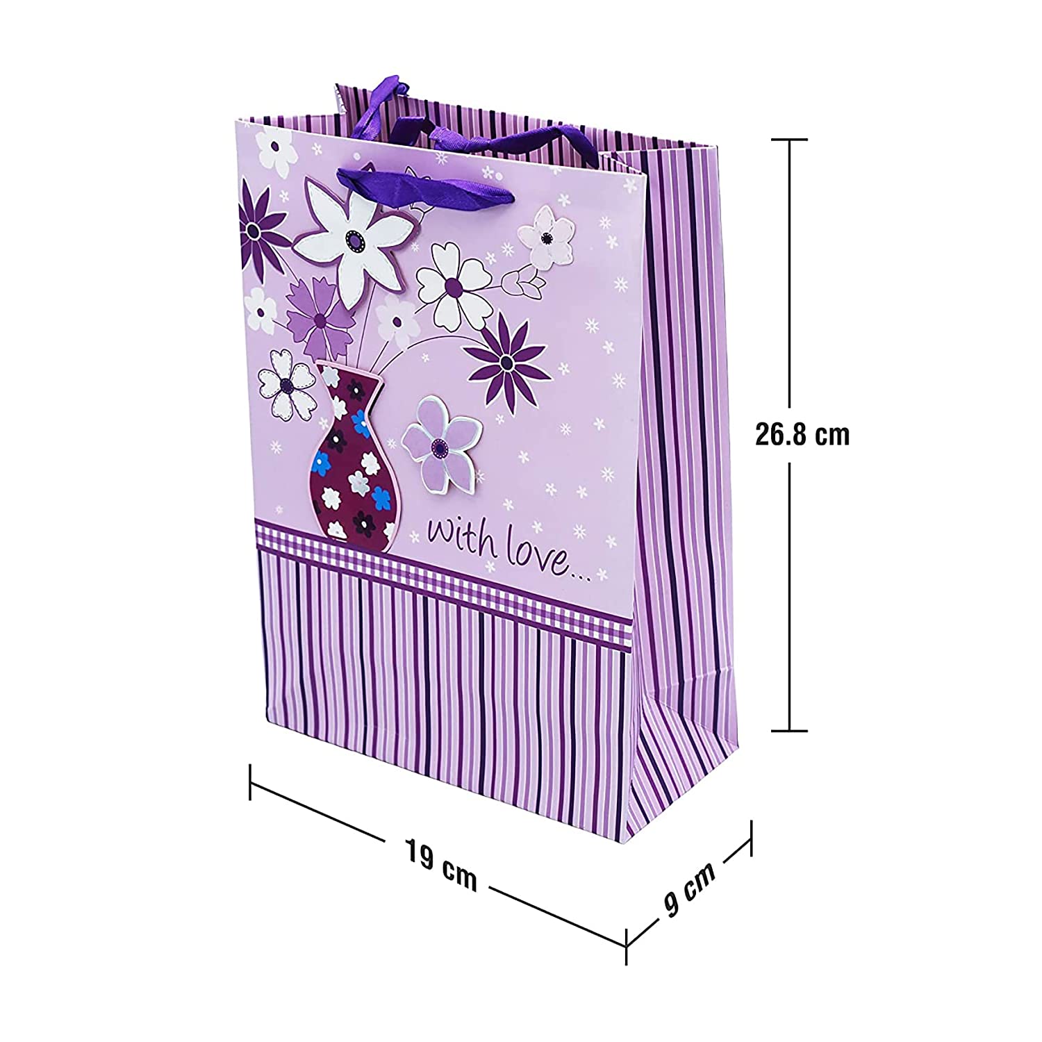 Purple Paper Gift Bags with Handles