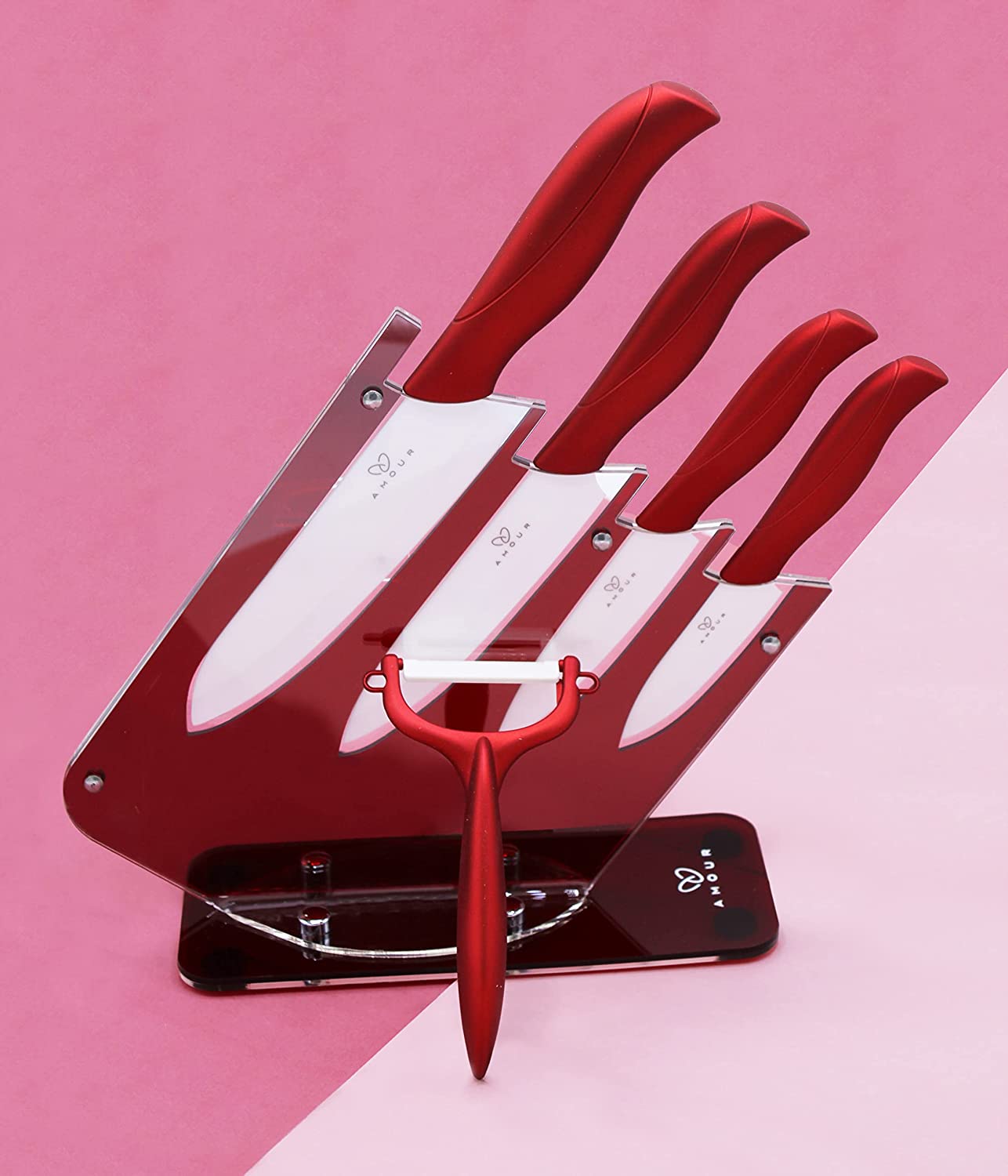 Amour 6 Piece Ceramic Knife Set , Super Sharp & Does Not Rust ( Purple )