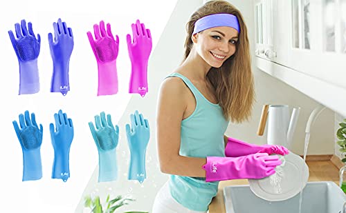 Dishwashing gloves discount with scrubber