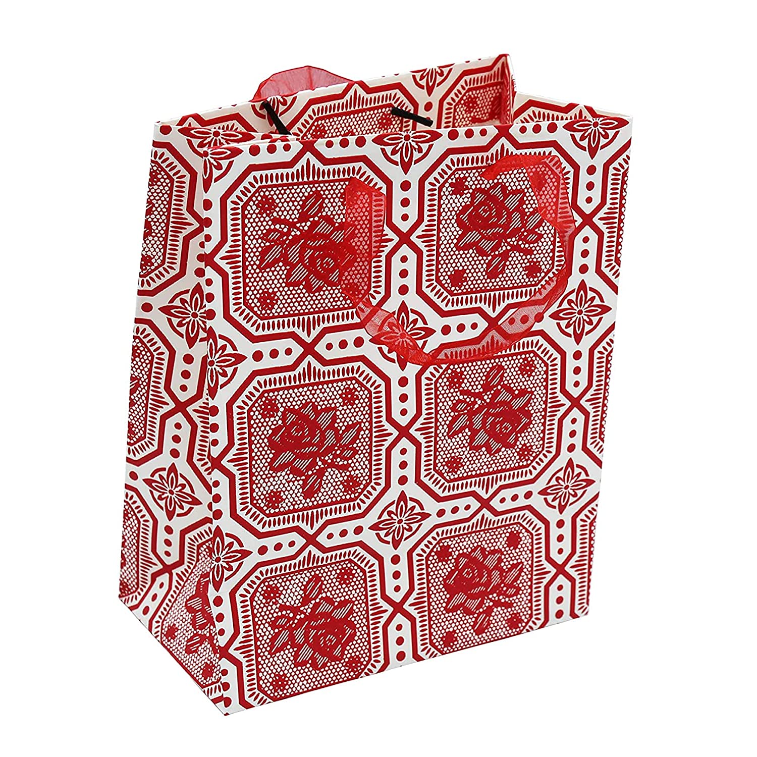 Buy Online Red Paper Multiple Uses Gift Bags with Handles