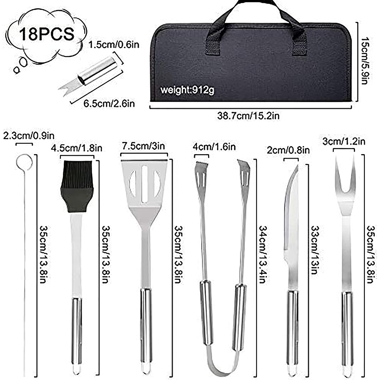  BBQ Tool; BBQ Set ; 18 piece BBQ