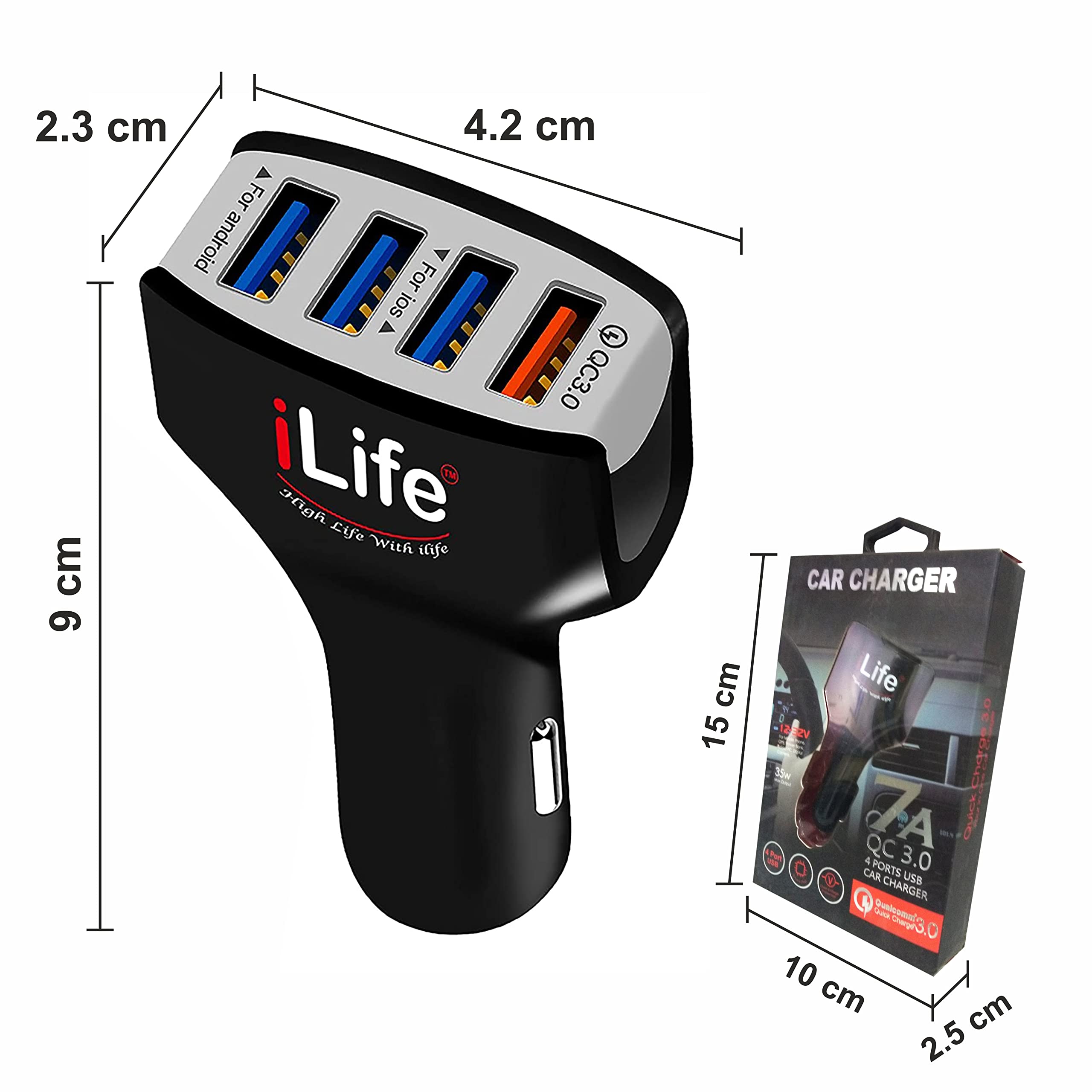 usb car charger ; multiport car charger