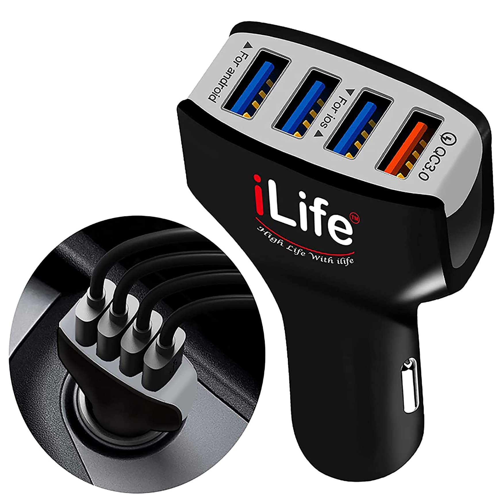 usb car charger ; multiport car charger