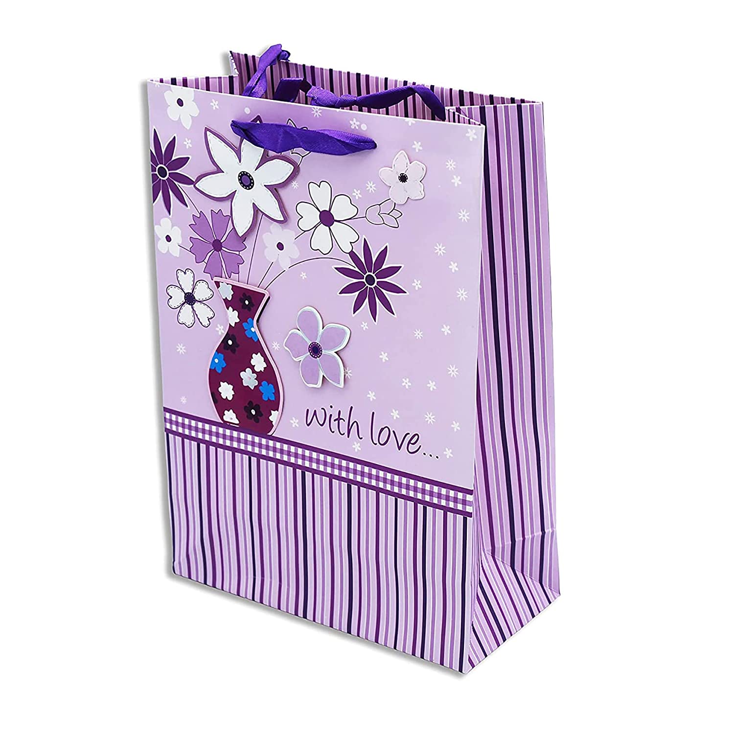 Purple Paper Gift Bags with Handles